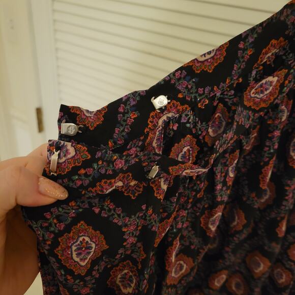 Joseph Picone Geometric Floral Print Flowy Silk Midi Skirt Multicolor Womens 14 - Picture 5 of 9